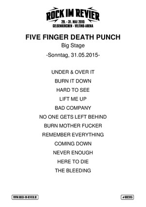 Setlist Five Finger Death Punch &copy; www.Rock-im-Revier.de